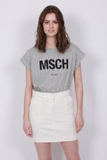 Alva MSCH STD Tee - LGM/Black - Moss Copenhagen - T-skjorter & Topper - VILLOID.no
