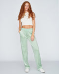 Del Ray Classic Velour Pant Pocket - Grayed Jade