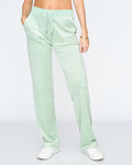 Del Ray Classic Velour Pant Pocket - Grayed Jade
