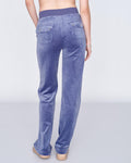 Del Ray Classic Velour Pant Pocket - Grey Blue