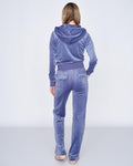 Del Ray Classic Velour Pant Pocket - Grey Blue