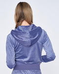 Robertson Classic Velour Zip Hoodie - Grey Blue