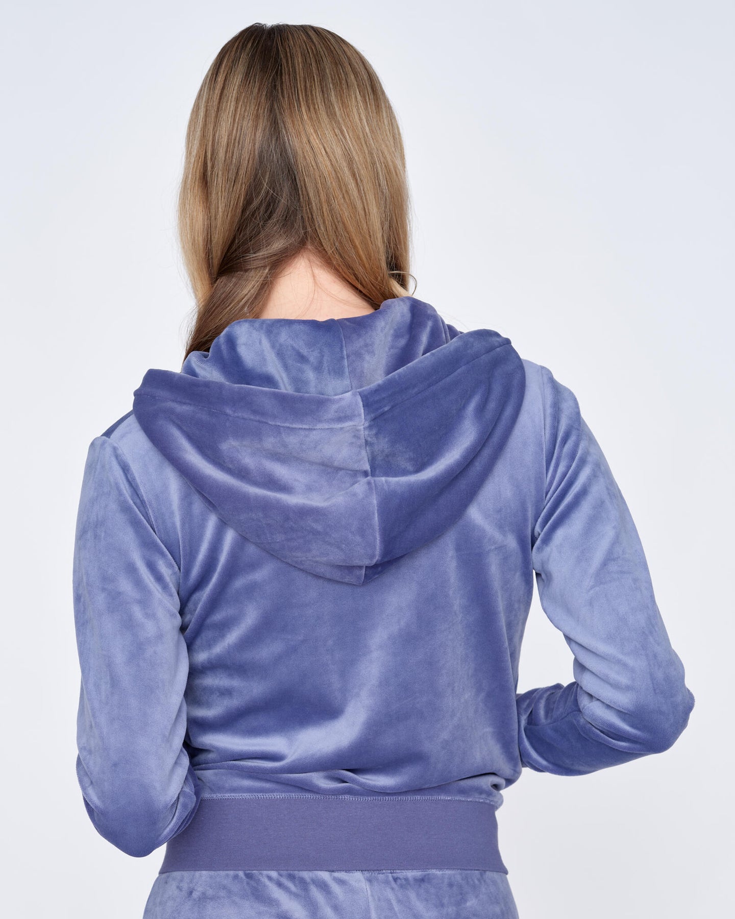 Robertson Classic Velour Zip Hoodie - Grey Blue