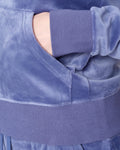 Robertson Classic Velour Zip Hoodie - Grey Blue