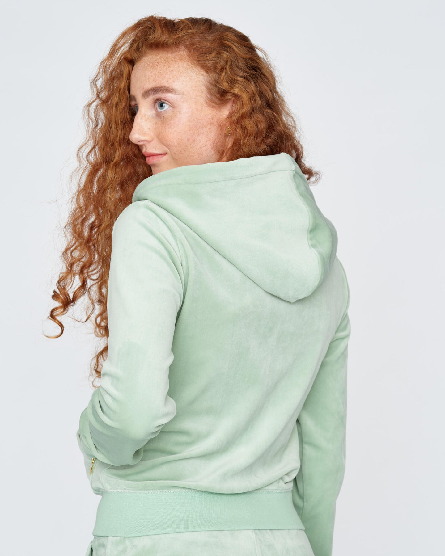Robertson Classic Velour Zip Hoodie - Grayed Jade