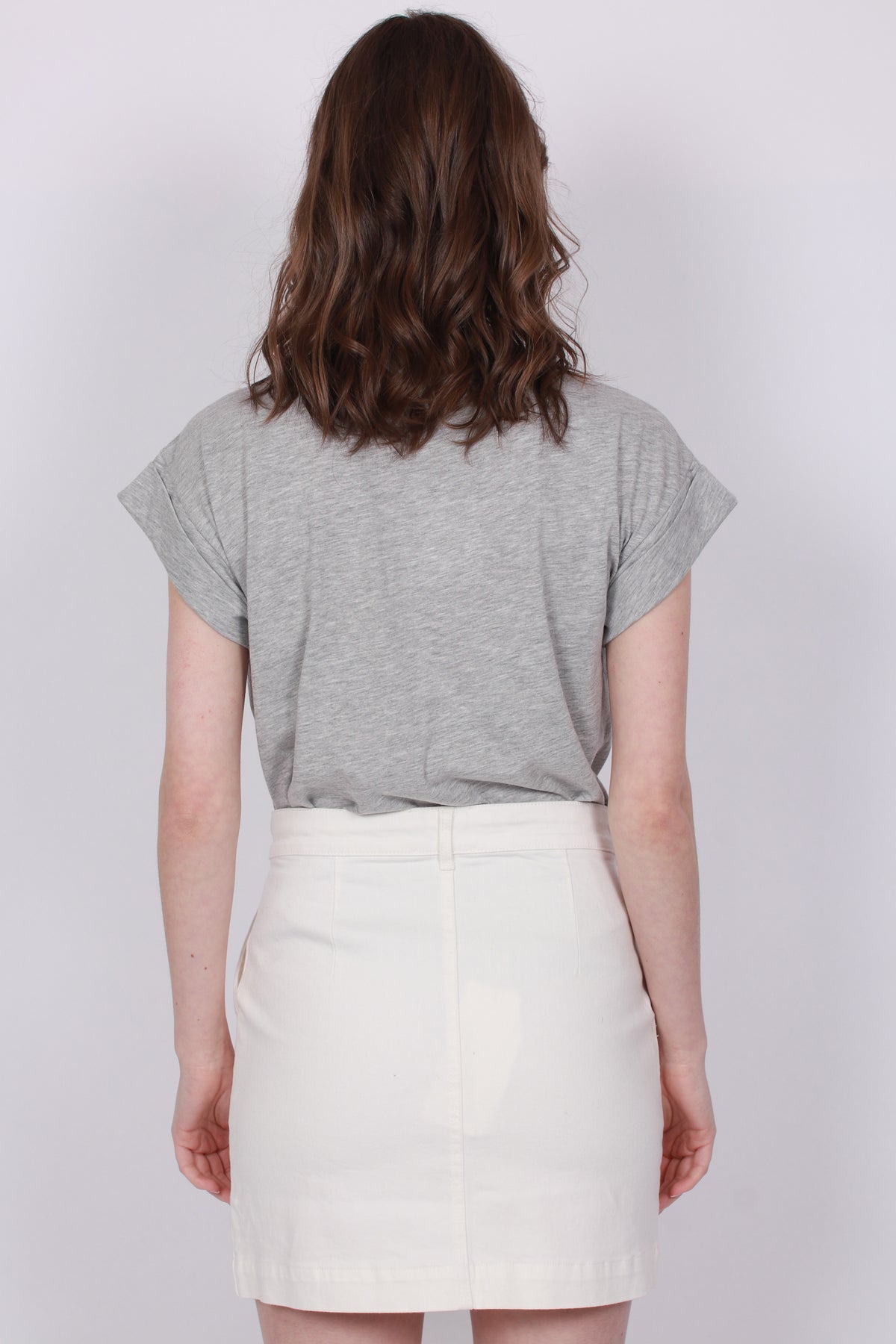 Alva MSCH STD Tee - LGM/Black - Moss Copenhagen - T-skjorter & Topper - VILLOID.no