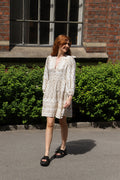 Clary Dress Short W Embrodery - Gold