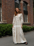 Clary Maxi Dress Embrodery - Gold