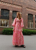Ilona Long Dress Rayon-Silk - Pink
