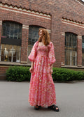 Ilona Long Dress Rayon-Silk - Pink