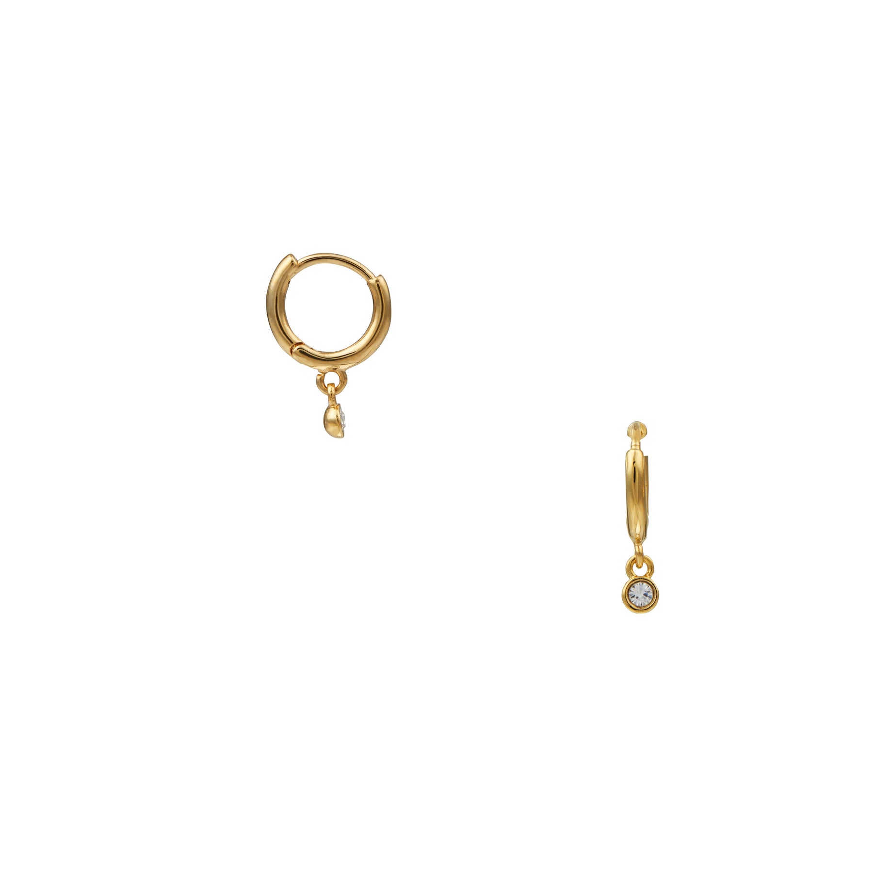 Mini Swarovski Drop Micro Hoops Cry - Crystal