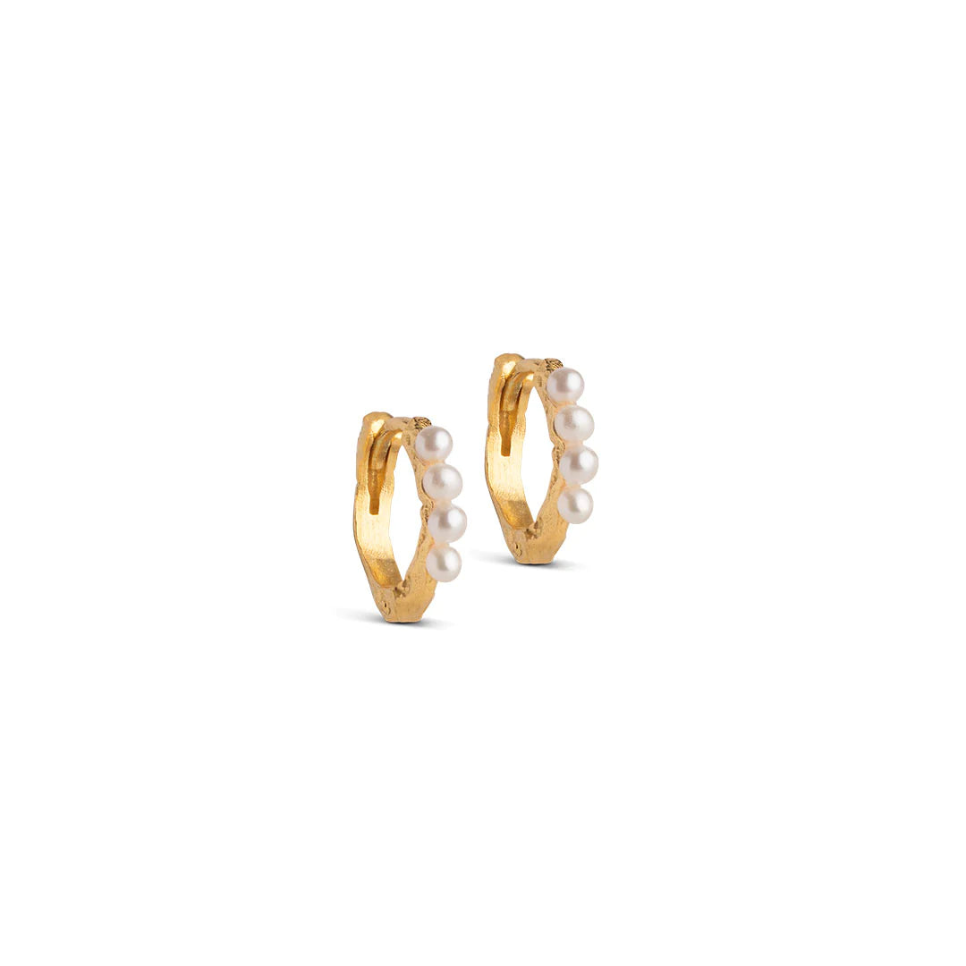 Paula Pearl Hoops 10 MM - Pearl