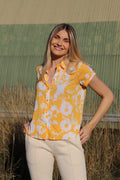 Majan SS Shirt Aop - Radiant Sunflower
