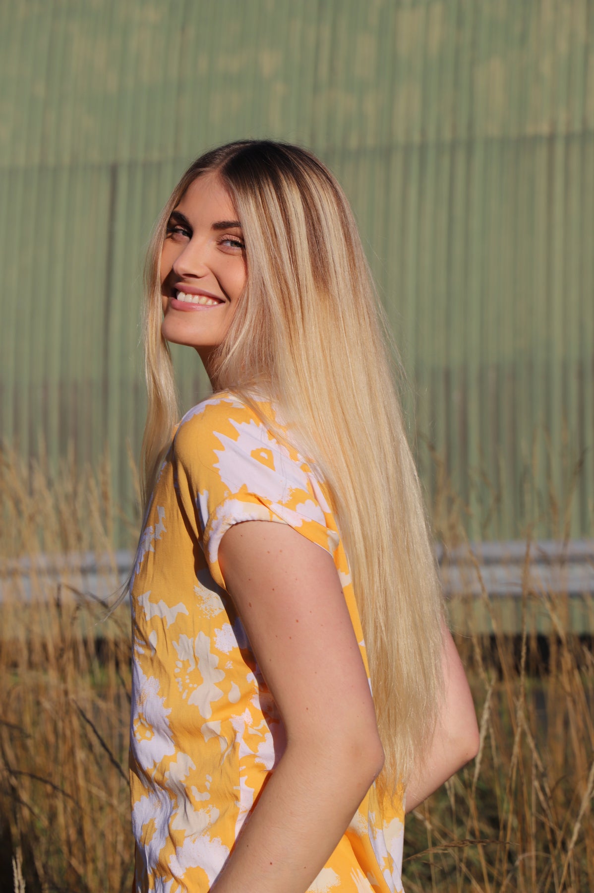 Majan SS Shirt Aop - Radiant Sunflower