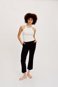 Alice Cropped Flare Pant - Black