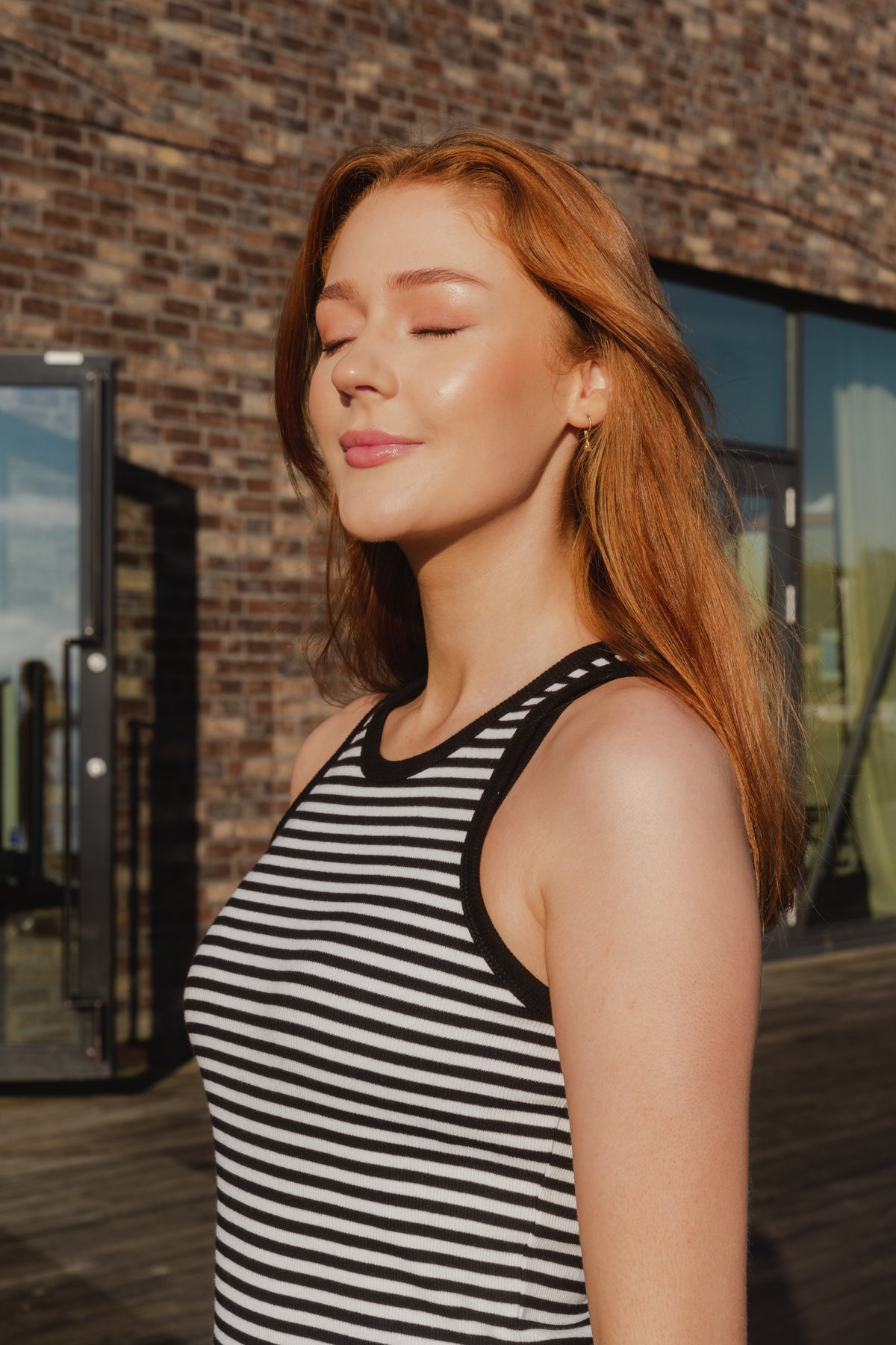 DrewGZ Striped SL Long Dress - Black/White Stripe