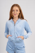 Robertson Classic Velour Zip Hoodie - Powder Blue