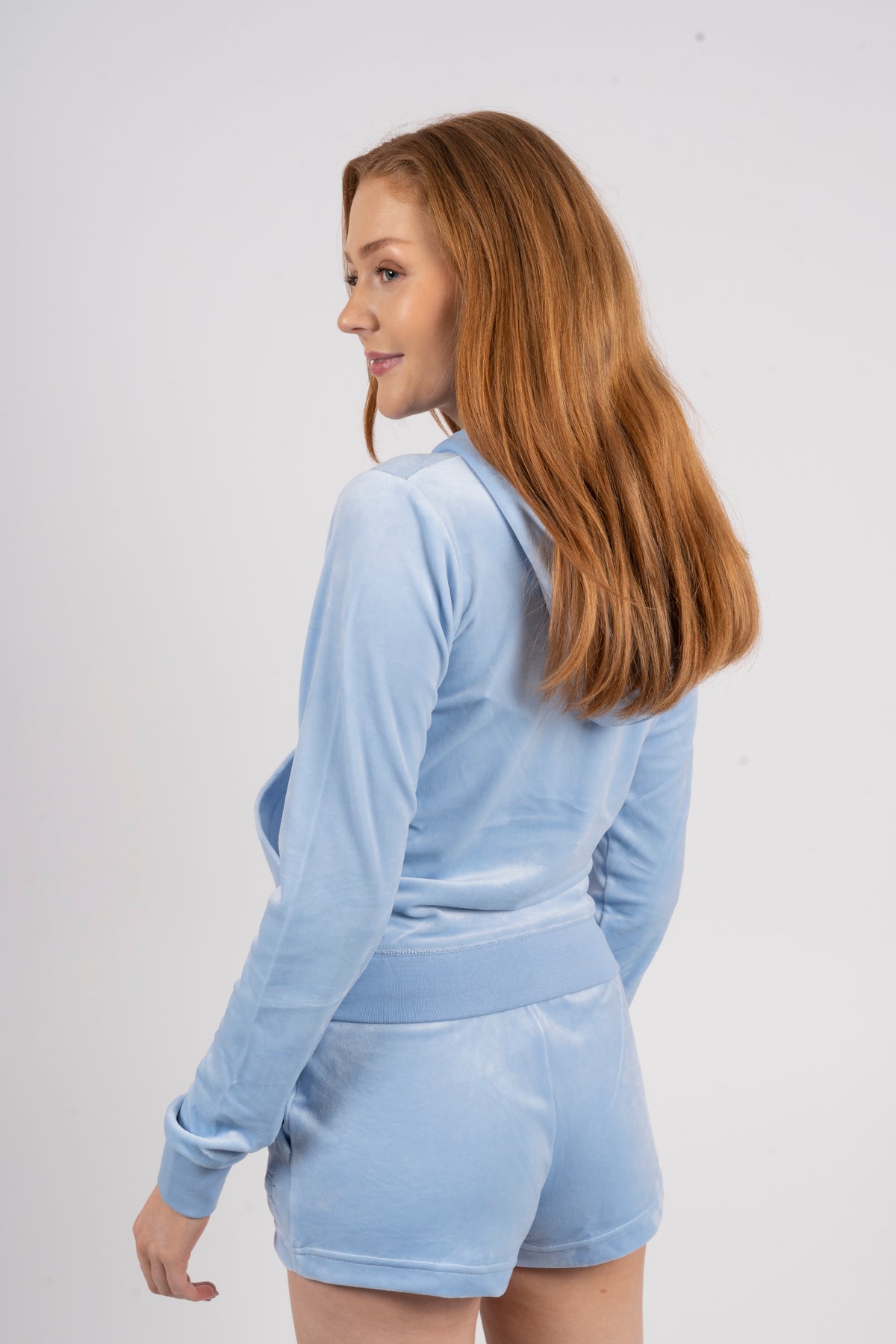 Robertson Classic Velour Zip Hoodie - Powder Blue