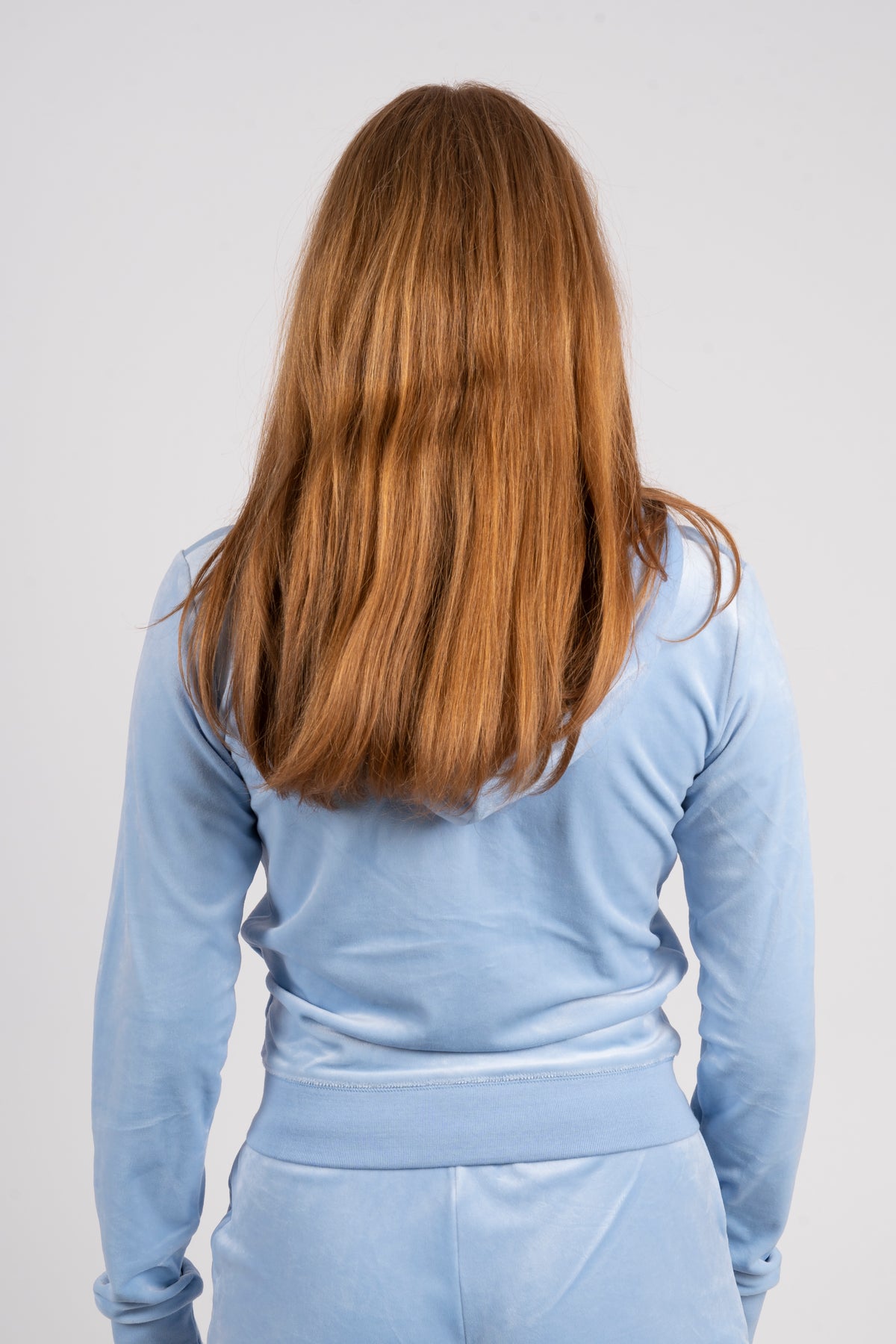 Robertson Classic Velour Zip Hoodie - Powder Blue