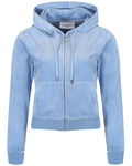Robertson Classic Velour Zip Hoodie - Della Robia Blue