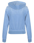 Robertson Classic Velour Zip Hoodie - Della Robia Blue