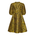 Jessa Wrap Dress - Blk/Yellow Mix