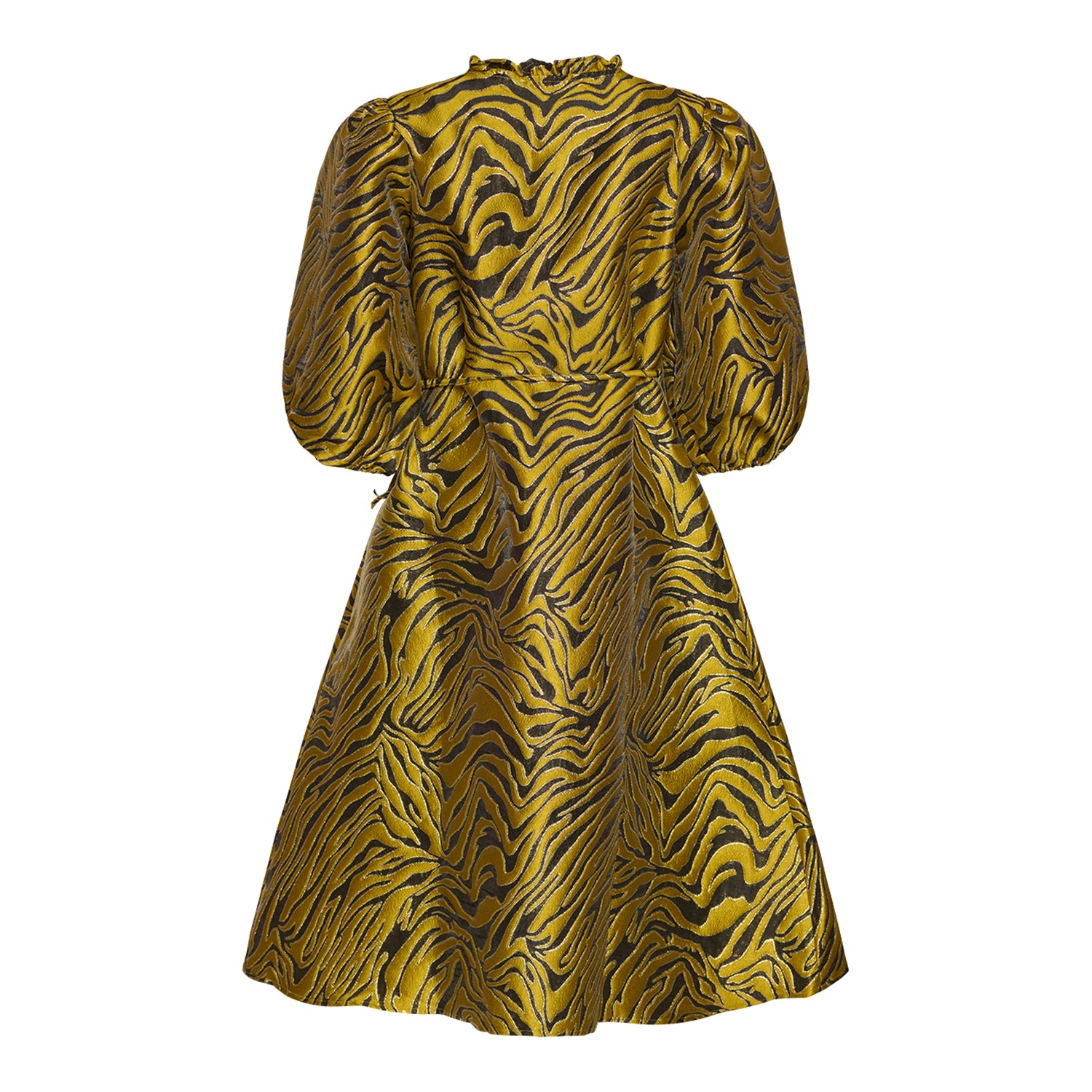Jessa Wrap Dress - Blk/Yellow Mix