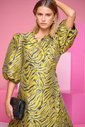 Jessa Wrap Dress - Blk/Yellow Mix