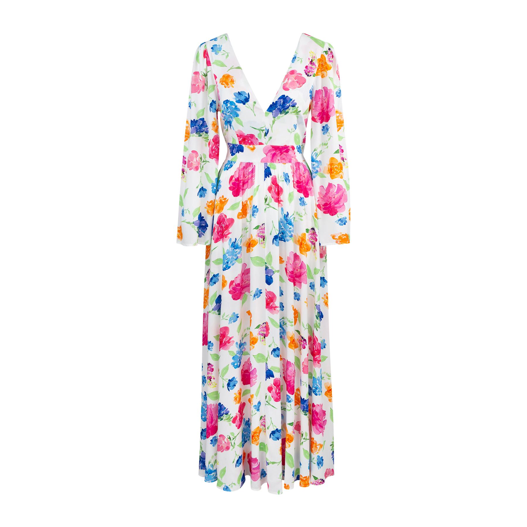 Florissa Dress - White AOP