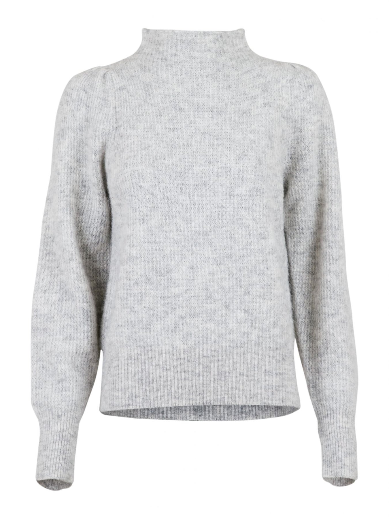 Marlia Knit Blouse - Light Grey Melange - Neo Noir - Bluser & Skjorter - VILLOID.no