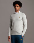 Cotton Merino Crew Jumper - Light Grey Marl