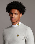 Cotton Merino Crew Jumper - Light Grey Marl