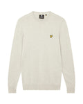 Cotton Merino Crew Jumper - Light Grey Marl