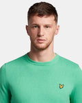 Cotton Merino Crew Jumper - Green Glaze