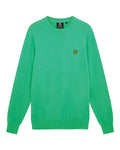 Cotton Merino Crew Jumper - Green Glaze