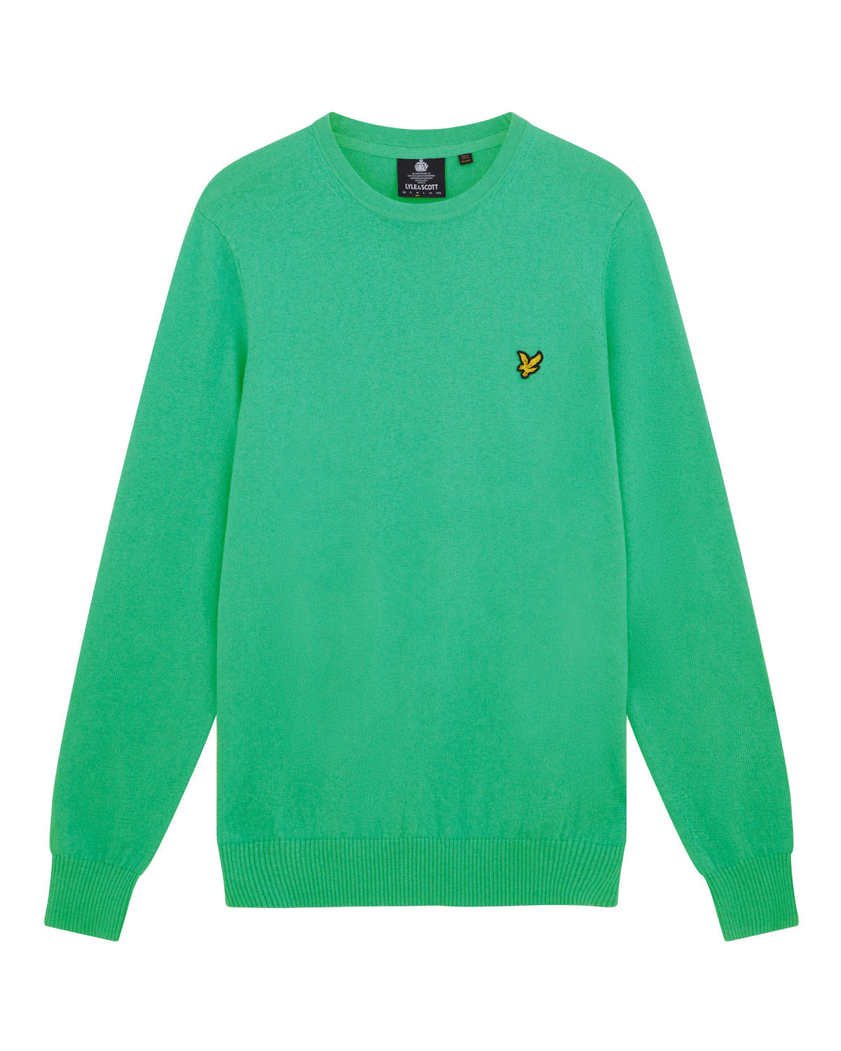 Cotton Merino Crew Jumper - Green Glaze