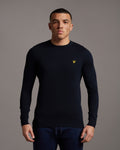 Cotton Merino Crew Jumper - Dark Navy