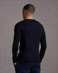 Cotton Merino Crew Jumper - Dark Navy