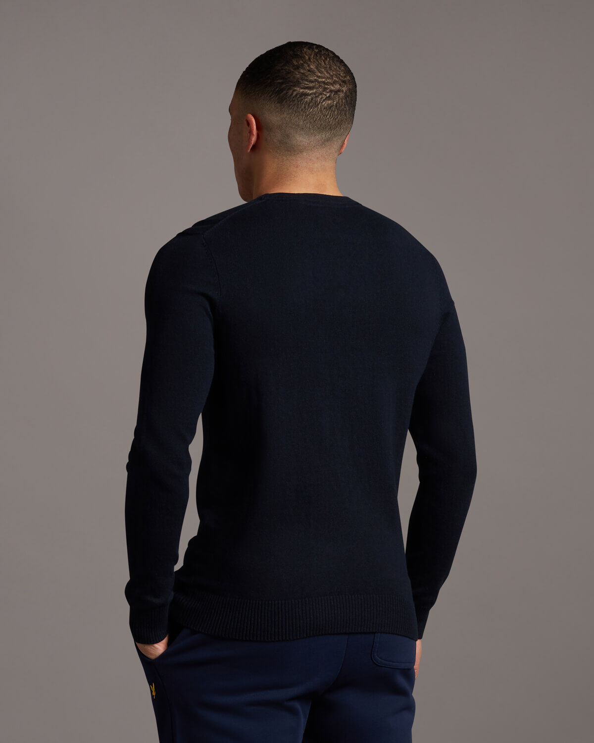 Cotton Merino Crew Jumper - Dark Navy