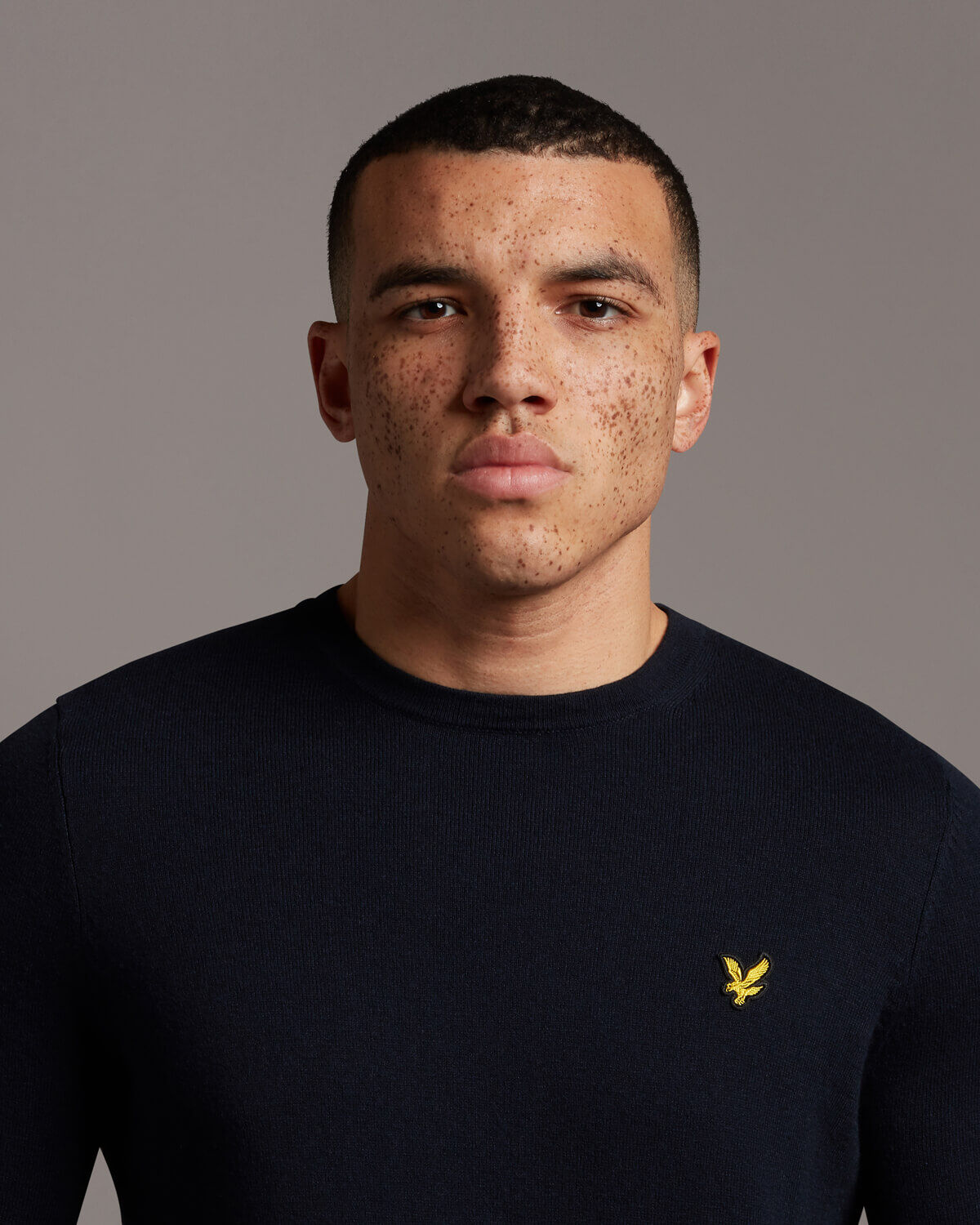 Cotton Merino Crew Jumper - Dark Navy