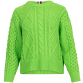 Cable Boyfriend C-Nk Sweater - Spring Lime