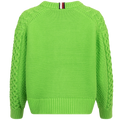 Cable Boyfriend C-Nk Sweater - Spring Lime