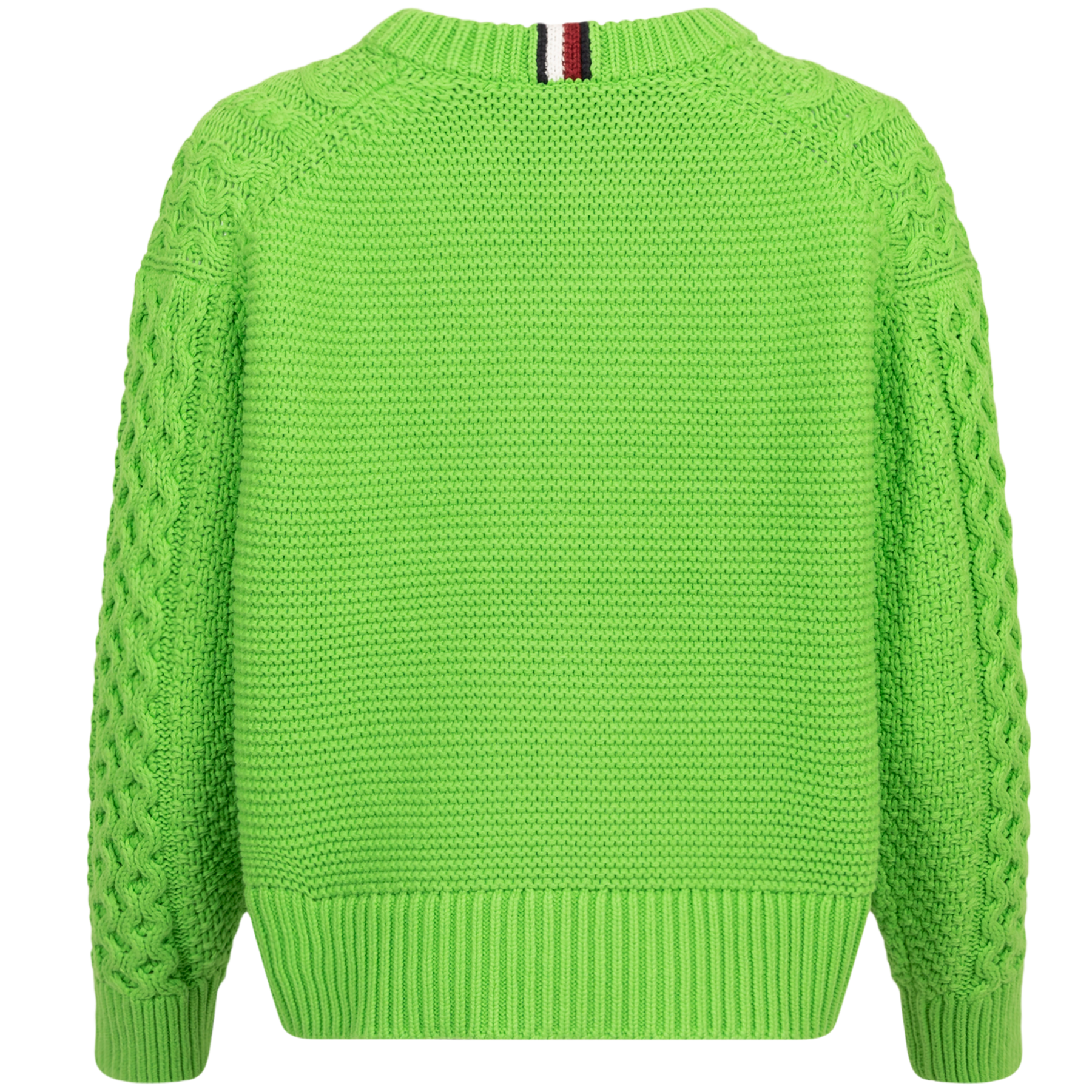 Cable Boyfriend C-Nk Sweater - Spring Lime