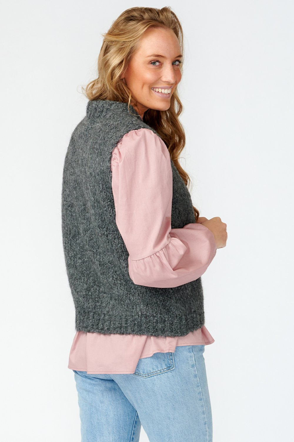 Kala Vest Wool - Dark Grey Melange
