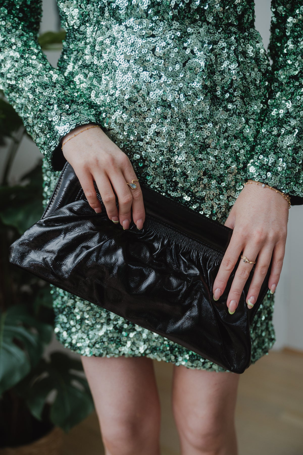 Colyn Ls Short Sequins Dress - Loden Frost