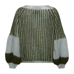Liana Knit Sweater - Light Blue/Army