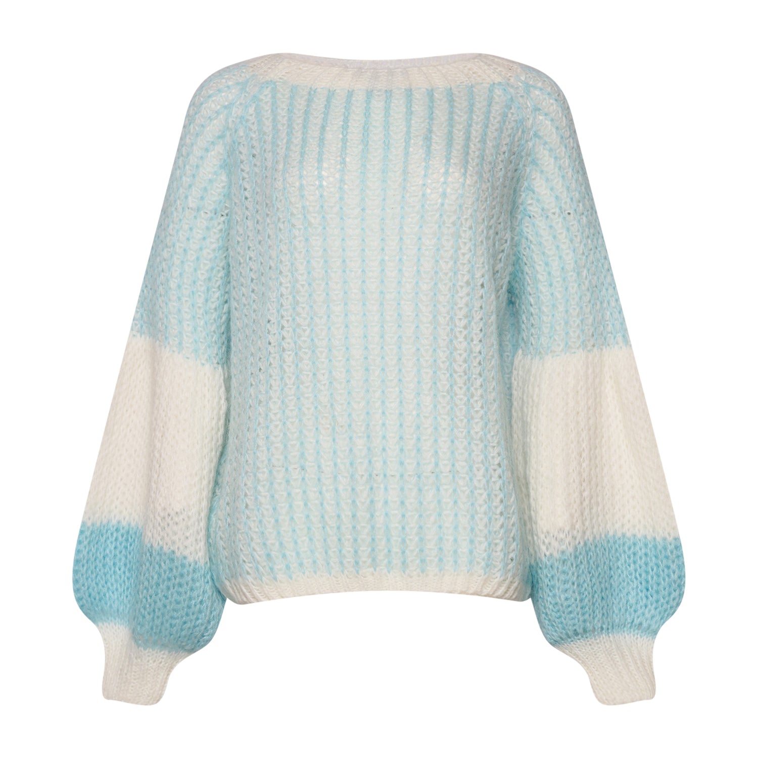 Liana Knit Sweater - Lightblue/White