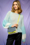 Liana Knit Sweater - Lightblue/White