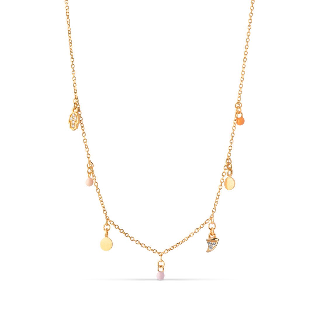 Lucky Charms Necklace - Peach/Light Pink/Orange/Light Yellow