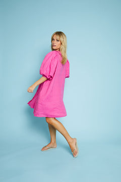 Lovely Linendress - Strong Pink